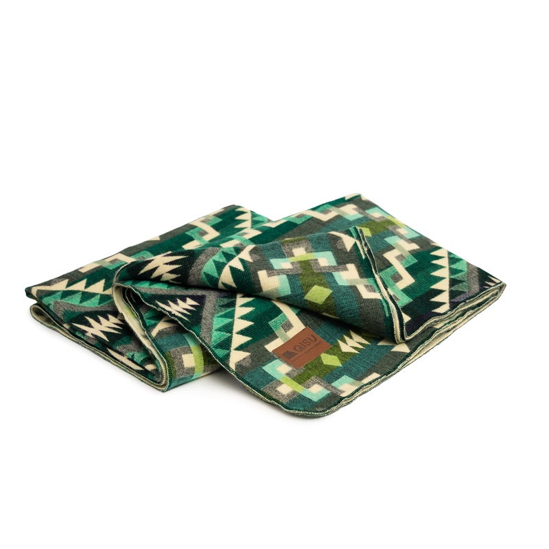 QISU Wool Blanket Throw | Large, Beautiful, Warm, Handmade in Ecuador by Local Artisans |94â€³ x 78â€³| Ultra-Soft, Hypoallergenic & Breathable | Non-Itchy or Scratchy Fabric (Shamrock Star) - Image 5